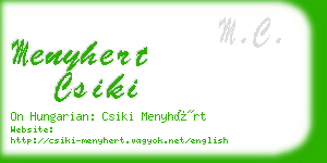 menyhert csiki business card